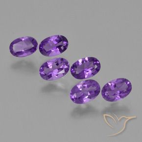 2.43 ctw Violet Amethyst Stones, Natural Amethyst in Oval Facet Shape for Sale