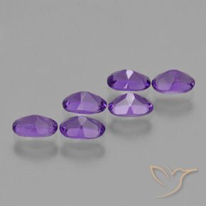 Amethyst Gemstones in 6 x 4 mm (calibrated) Size for Sale, Amethyst Stones in Intense Violet Color