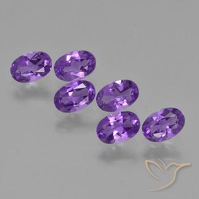 2.53 ctw Violet Amethyst Stones, Natural Amethyst in Oval Facet Shape for Sale