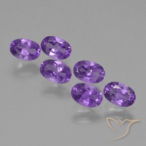 2.64 ctw Violet Amethyst Stones, Natural Amethyst in Oval Facet Shape for Sale