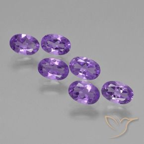 2.49 ctw Violet Amethyst Stones, Natural Amethyst in Oval Facet Shape for Sale