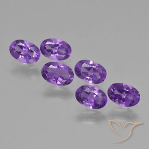 2.46 ctw Violet Amethyst Stones, Natural Amethyst in Oval Facet Shape for Sale