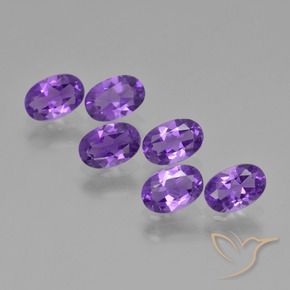 2.41 ctw Violet Amethyst Stones, Natural Amethyst in Oval Facet Shape for Sale