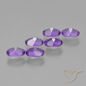 Amethyst Gemstones in 6 x 4 mm (calibrated) Size for Sale, Amethyst Stones in Intense Violet Color