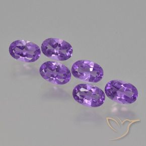 2.49 ctw Violet Amethyst Stones, Natural Amethyst in Oval Facet Shape for Sale