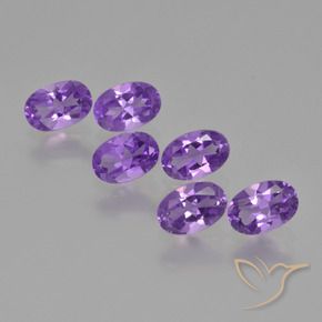 2.50 ctw Violet Amethyst Stones, Natural Amethyst in Oval Facet Shape for Sale