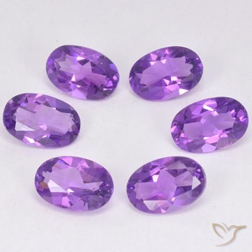 2.54 ctw Violet Amethyst Stones, Natural Amethyst in Oval Facet Shape for Sale