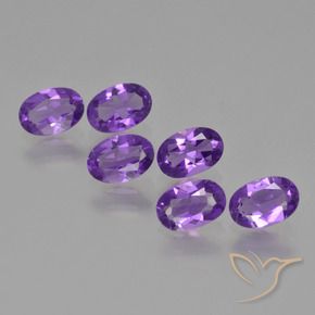 2.29 ctw Violet Amethyst Stones, Natural Amethyst in Oval Facet Shape for Sale
