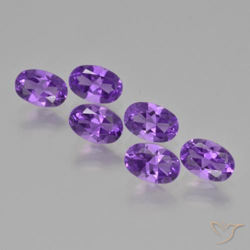 2.51 ctw Violet Amethyst Stones, Natural Amethyst in Oval Facet Shape for Sale