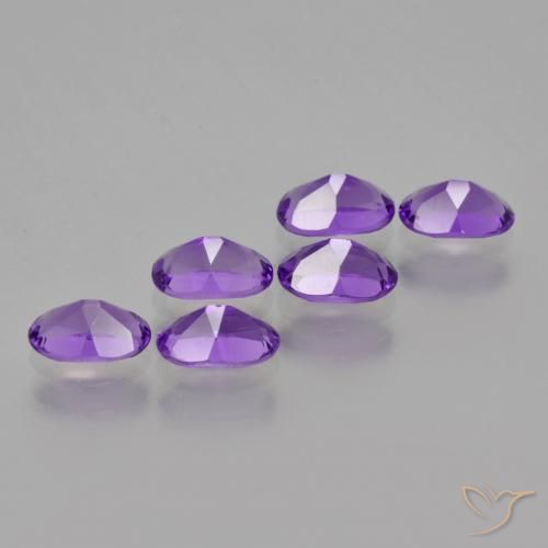 Amethyst Gemstones in 6 x 4 mm (calibrated) Size for Sale, Amethyst Stones in Intense Violet Color