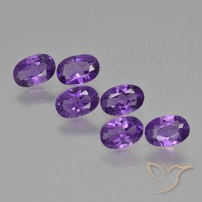 2.29 ctw Violet Amethyst Stones, Natural Amethyst in Oval Facet Shape for Sale
