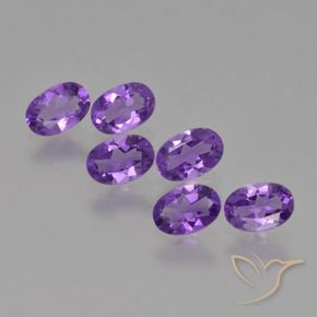 2.43 ctw Violet Amethyst Stones, Natural Amethyst in Oval Facet Shape for Sale
