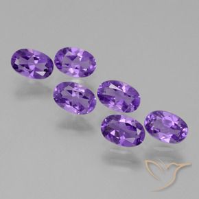 2.46 ctw Violet Amethyst Stones, Natural Amethyst in Oval Facet Shape for Sale