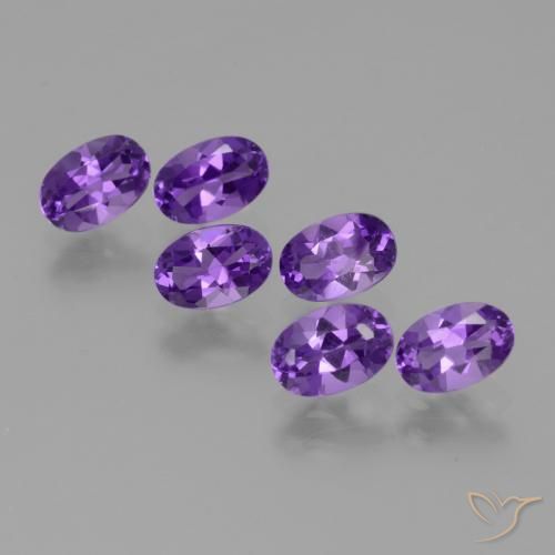 2.58 ctw Violet Amethyst Stones, Natural Amethyst in Oval Facet Shape for Sale