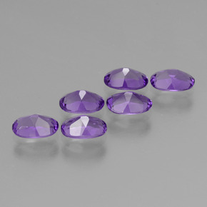 Amethyst Gemstones in 6.2 x 4.2 mm Size for Sale, Amethyst Stones in Vivid Violet Color