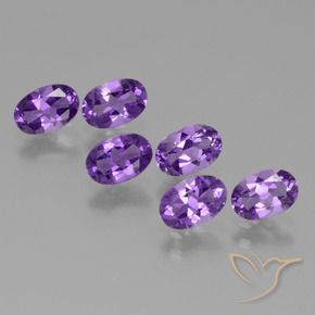 2.44 ctw Violet Amethyst Stones, Natural Amethyst in Oval Facet Shape for Sale