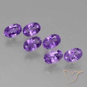 2.52 ctw Violet Amethyst Stones, Natural Amethyst in Oval Facet Shape for Sale
