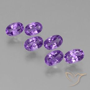 2.59 ctw Violet Amethyst Stones, Natural Amethyst in Oval Facet Shape for Sale
