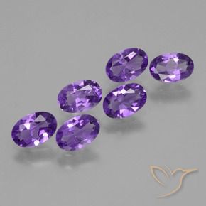 2.18 ctw Violet Amethyst Stones, Natural Amethyst in Oval Facet Shape for Sale