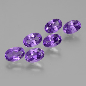 2.54 ctw Violet Amethyst Stones, Natural Amethyst in Oval Facet Shape for Sale