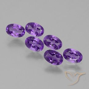 2.56 ctw Violet Amethyst Stones, Natural Amethyst in Oval Facet Shape for Sale