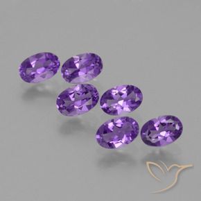 2.47 ctw Violet Amethyst Stones, Natural Amethyst in Oval Facet Shape for Sale