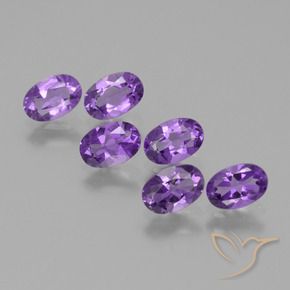 2.50 ctw Violet Amethyst Stones, Natural Amethyst in Oval Facet Shape for Sale