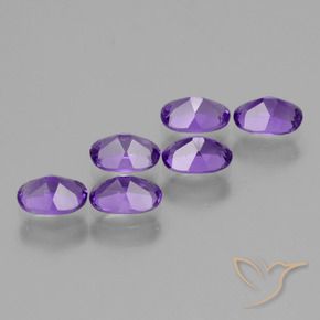 Amethyst Gemstones in 6.2 x 4.2 mm Size for Sale, Amethyst Stones in Intense Violet Color
