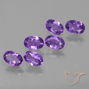 2.40 ctw Violet Amethyst Stones, Natural Amethyst in Oval Facet Shape for Sale