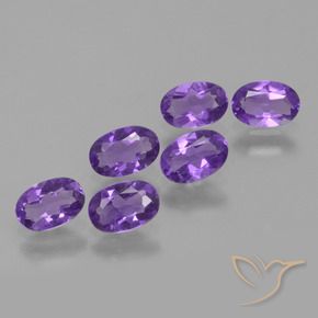 2.27 ctw Violet Amethyst Stones, Natural Amethyst in Oval Facet Shape for Sale