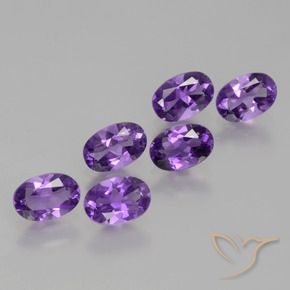 2.55 ctw Violet Amethyst Stones, Natural Amethyst in Oval Facet Shape for Sale