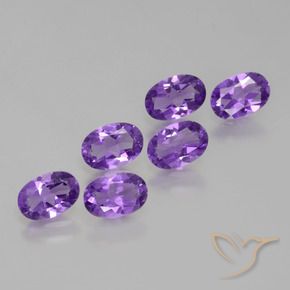 2.45 ctw Violet Amethyst Stones, Natural Amethyst in Oval Facet Shape for Sale