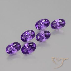 2.50 ctw Violet Amethyst Stones, Natural Amethyst in Oval Facet Shape for Sale