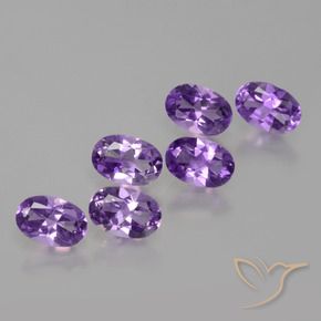 2.57 ctw Violet Amethyst Stones, Natural Amethyst in Oval Facet Shape for Sale