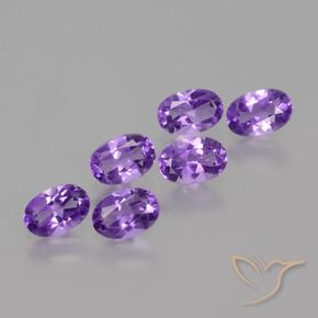 2.50 ctw Violet Amethyst Stones, Natural Amethyst in Oval Facet Shape for Sale
