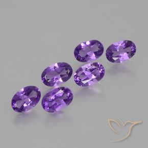 2.48 ctw Violet Amethyst Stones, Natural Amethyst in Oval Facet Shape for Sale