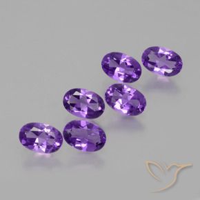 2.34 ctw Violet Amethyst Stones, Natural Amethyst in Oval Facet Shape for Sale