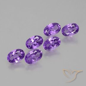 2.33 ctw Violet Amethyst Stones, Natural Amethyst in Oval Facet Shape for Sale