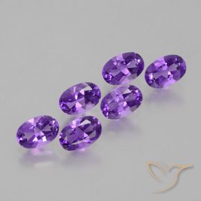 2.54 ctw Violet Amethyst Stones, Natural Amethyst in Oval Facet Shape for Sale