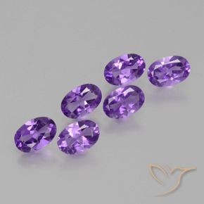 2.35 ctw Violet Amethyst Stones, Natural Amethyst in Oval Facet Shape for Sale