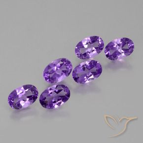 2.50 ctw Violet Amethyst Stones, Natural Amethyst in Oval Facet Shape for Sale