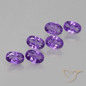 2.38 ctw Violet Amethyst Stones, Natural Amethyst in Oval Facet Shape for Sale