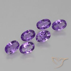 2.35 ctw Violet Amethyst Stones, Natural Amethyst in Oval Facet Shape for Sale
