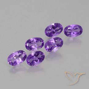2.46 ctw Violet Amethyst Stones, Natural Amethyst in Oval Facet Shape for Sale