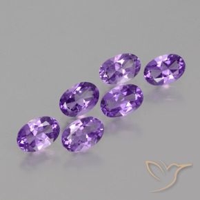 2.42 ctw Violet Amethyst Stones, Natural Amethyst in Oval Facet Shape for Sale