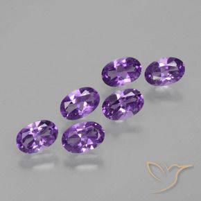 2.44 ctw Violet Amethyst Stones, Natural Amethyst in Oval Facet Shape for Sale