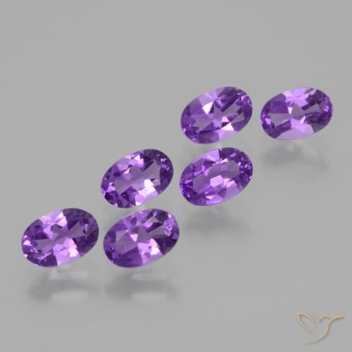 2.55 ctw Violet Amethyst Stones, Natural Amethyst in Oval Facet Shape for Sale