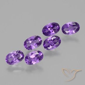 2.55 ctw Violet Amethyst Stones, Natural Amethyst in Oval Facet Shape for Sale