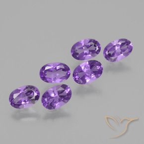 2.47 ctw Violet Amethyst Stones, Natural Amethyst in Oval Facet Shape for Sale