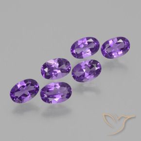 2.54 ctw Violet Amethyst Stones, Natural Amethyst in Oval Facet Shape for Sale